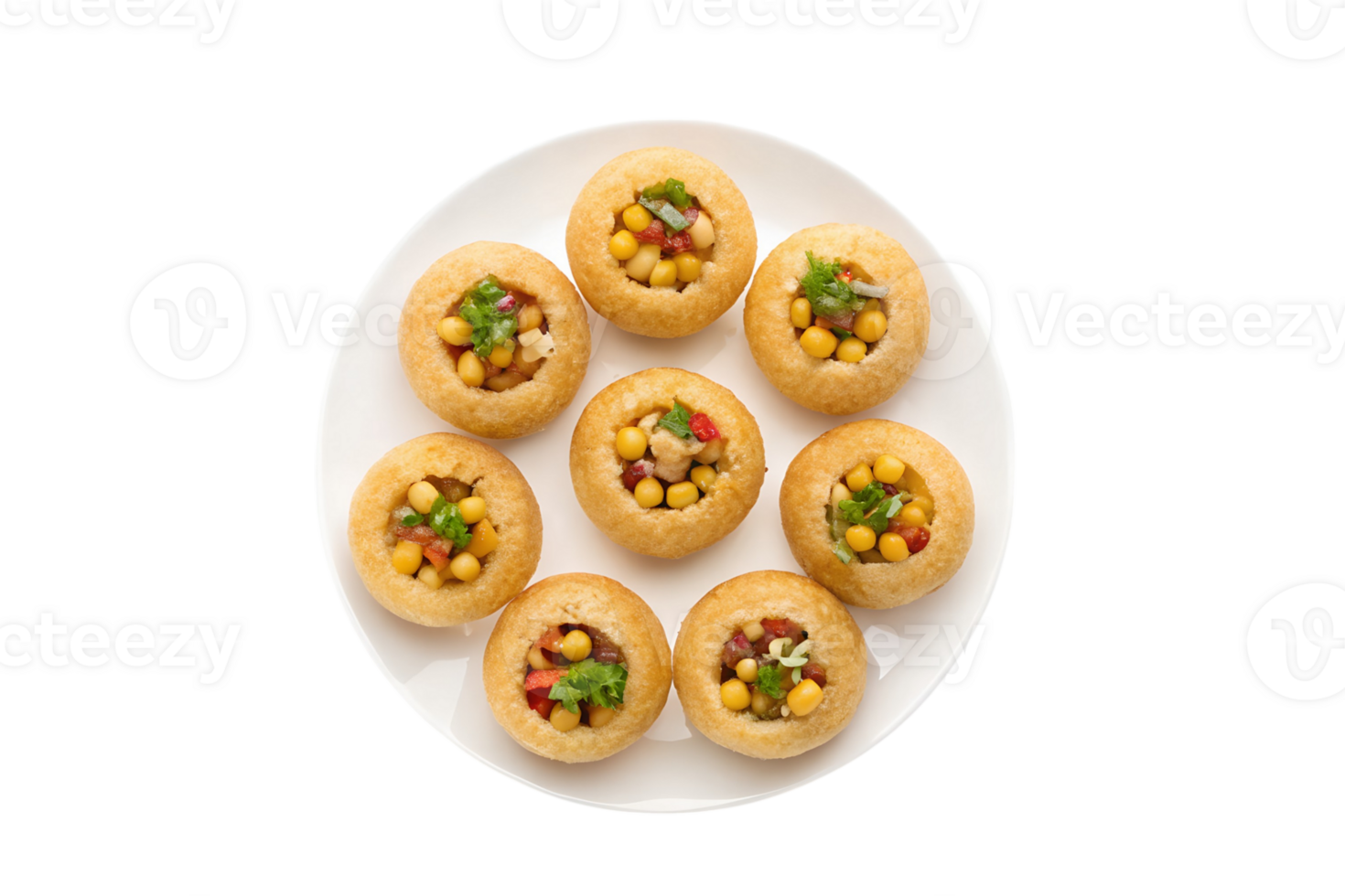 Delicious plate of Pani Puri, a popular Indian street food snack png