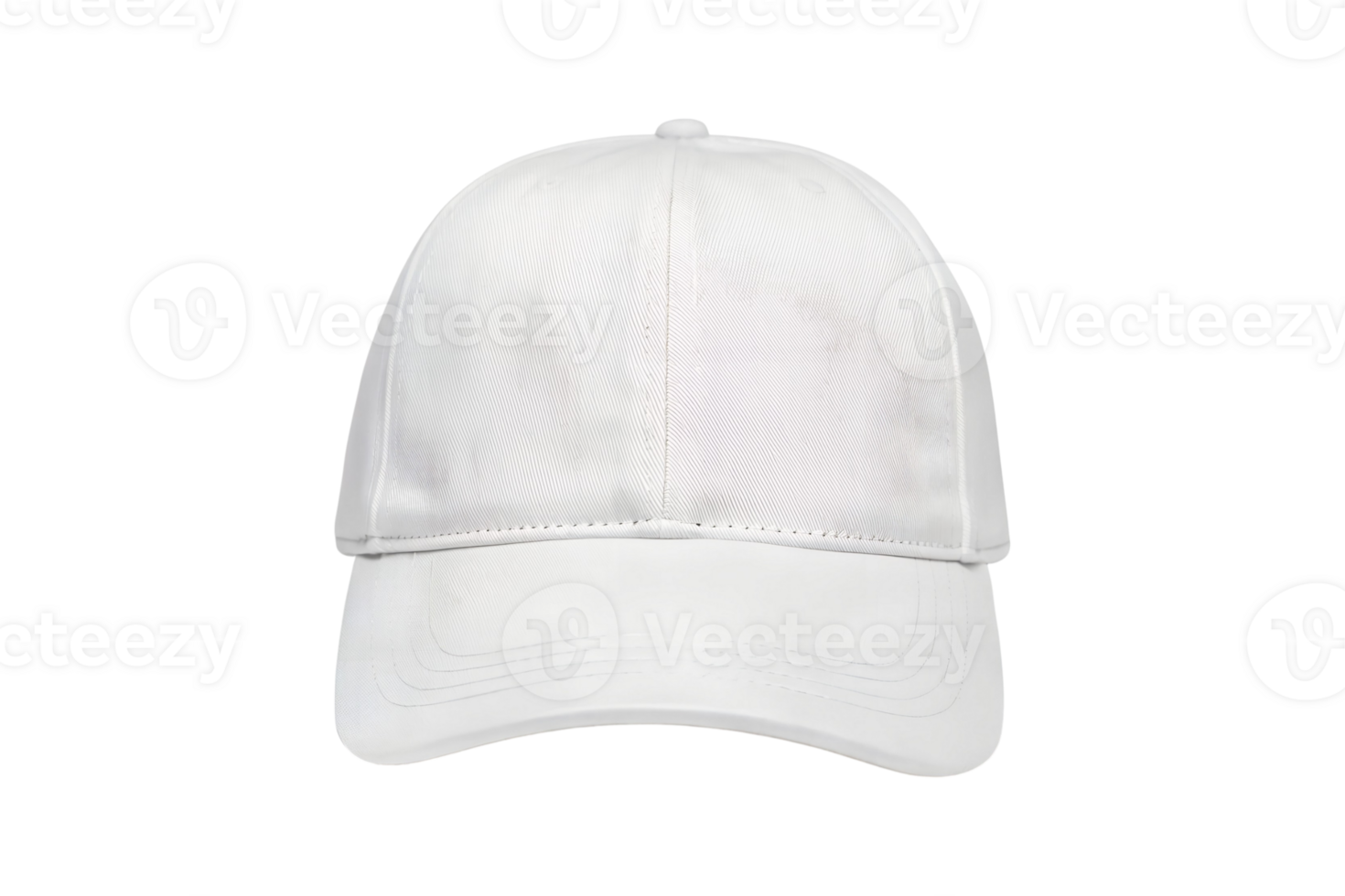 Close up studio shot of a plain blank white baseball cap png