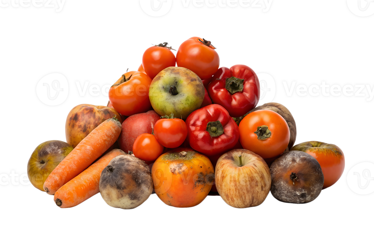 A vibrant display of assorted fresh fruits and vegetables in abundance png