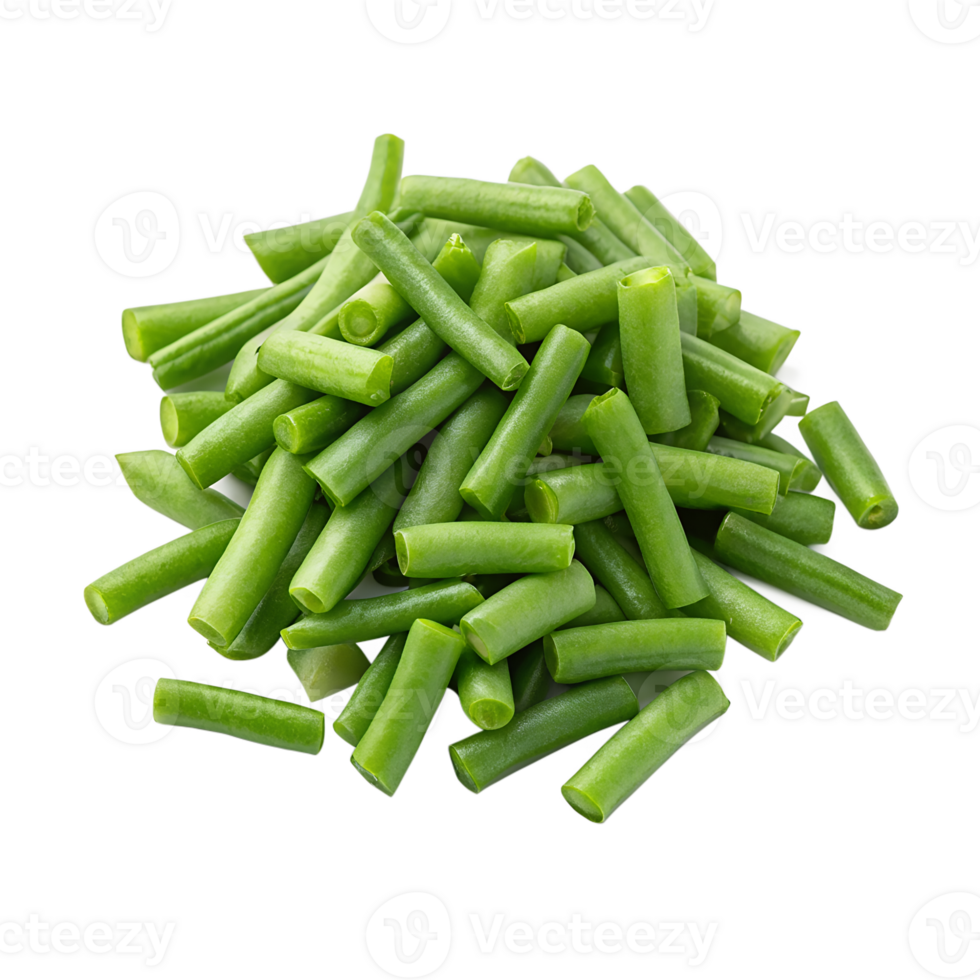 Freshly Cut Green Beans Prepared and Ready for Cooking or Serving png