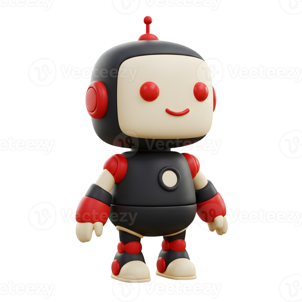 Friendly 3D Robot Mascot Illustration for AI Technology and Future Concepts png
