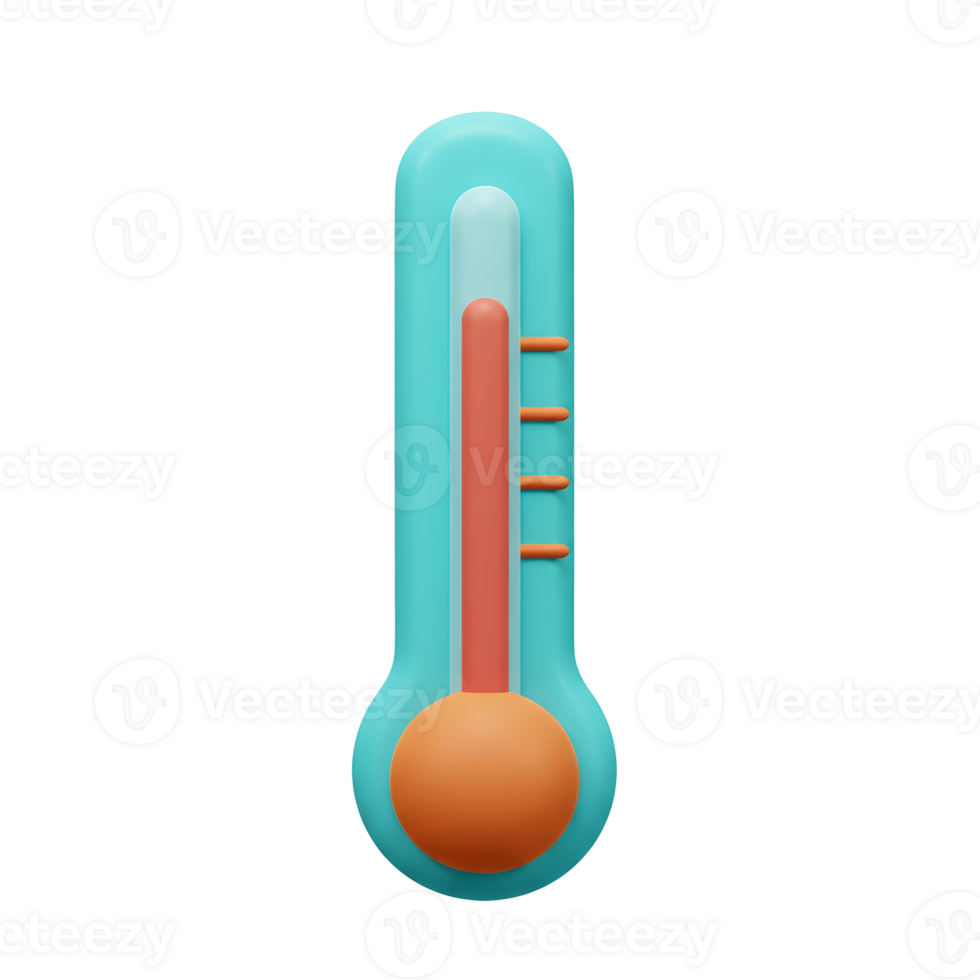 Accurate 3D Thermometer Icon, Perfect for Temperature Measurement, Climate, and Health png