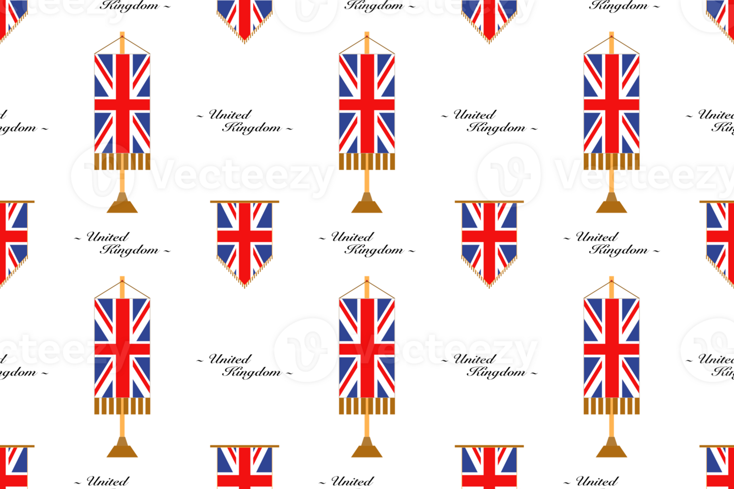 Seamless pattern background with the UK flag and country name png