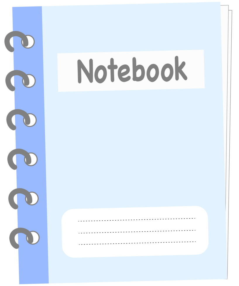blue notebook with blank label png