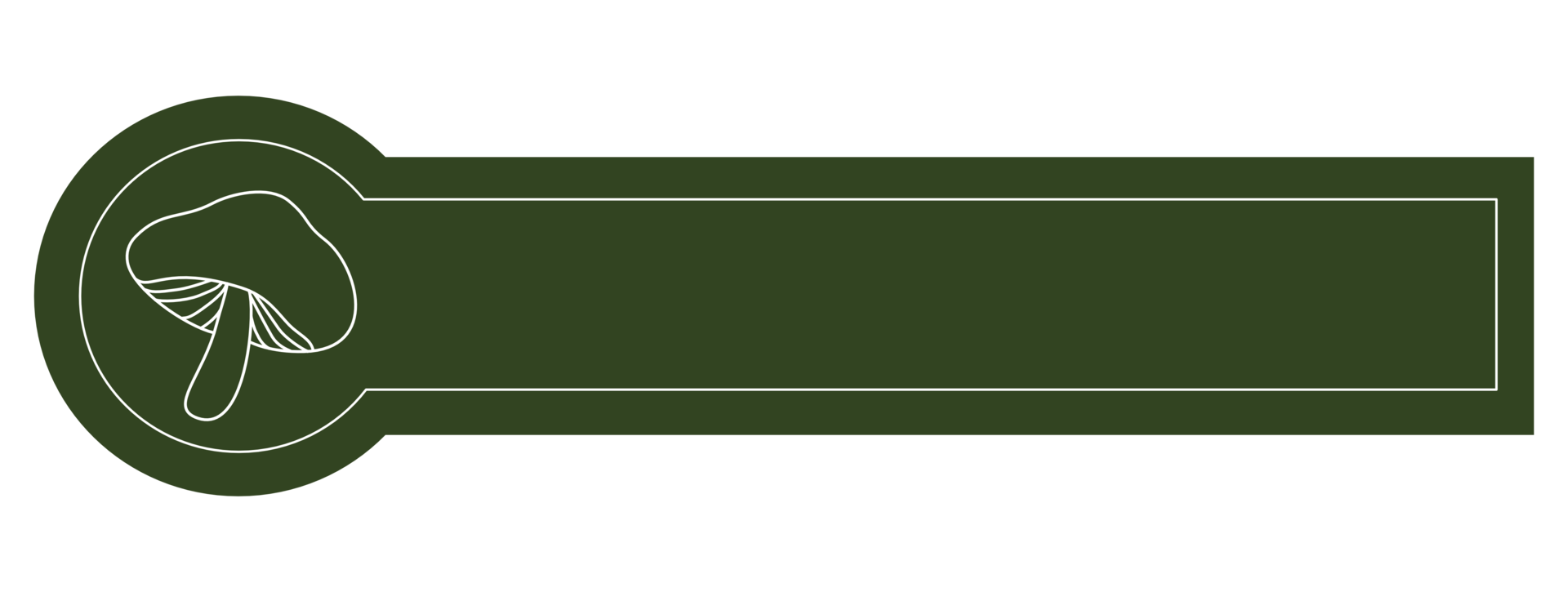 Minimalist autumn tone label banner with mushroom png