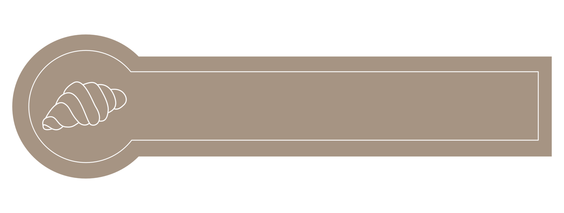 Minimalist autumn tone label banner with croissants png