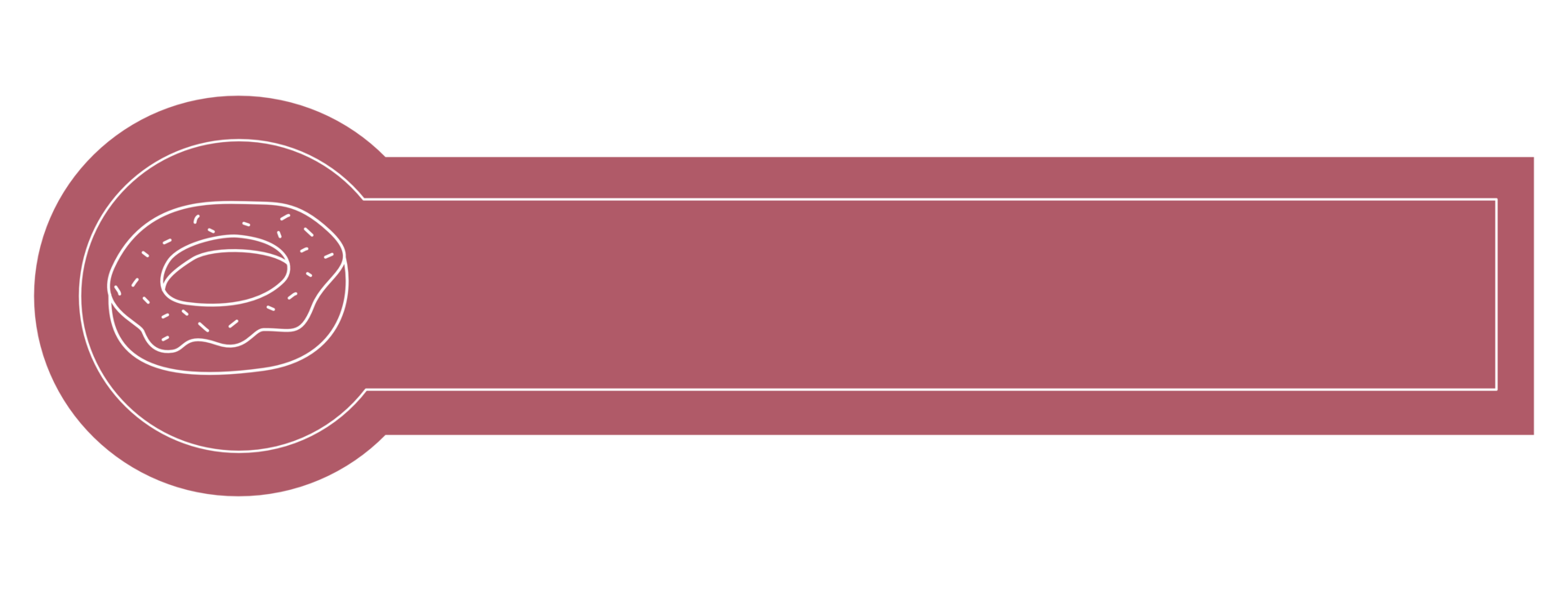 Minimalist autumn tone label banner with donut png