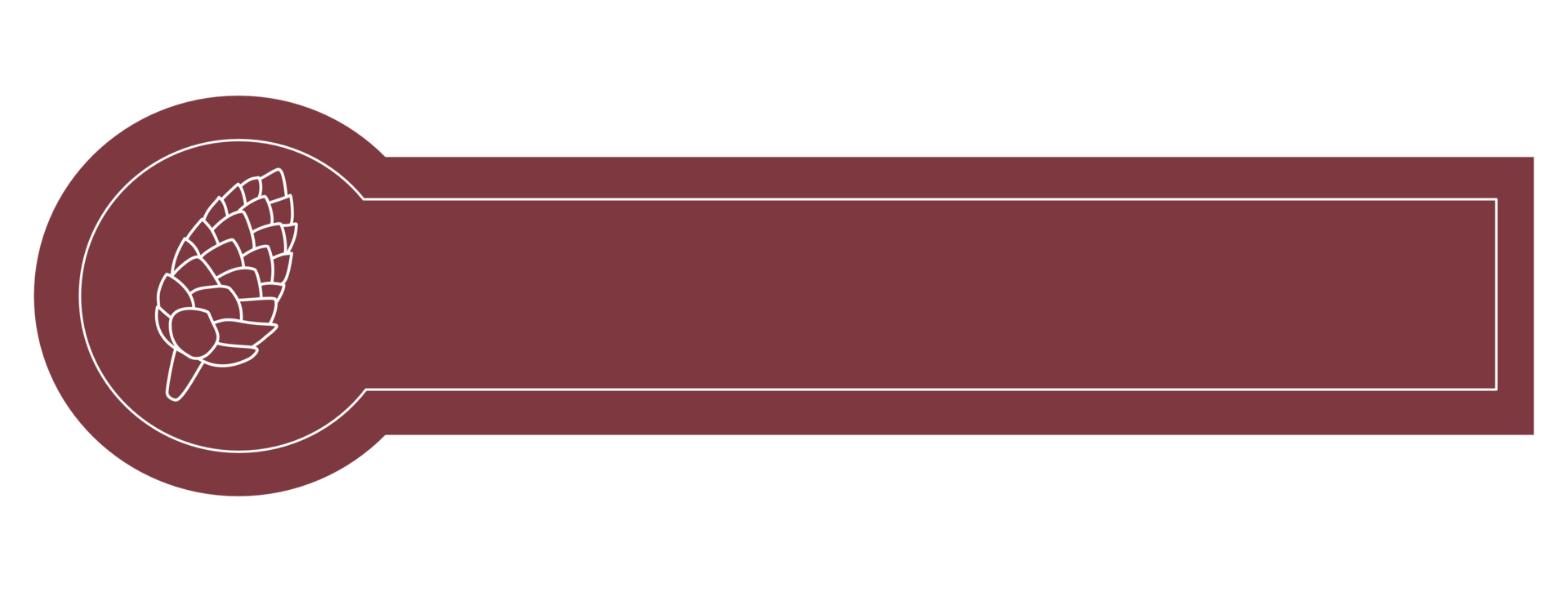 Minimalist autumn tone label banner with Pine cones png
