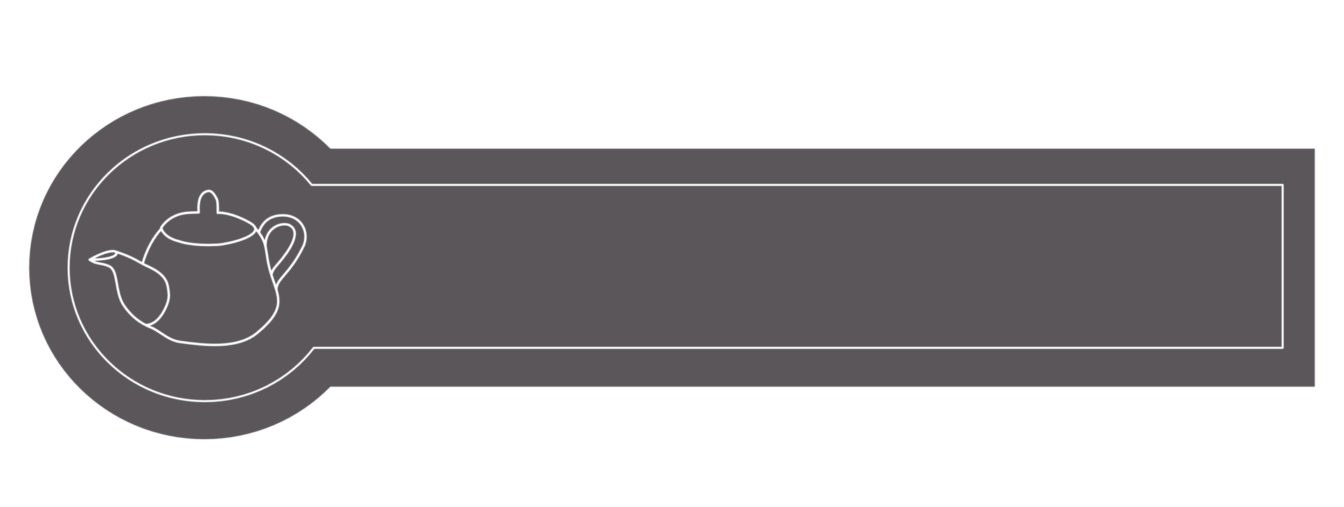 Minimalist autumn tone label banner with teapot png