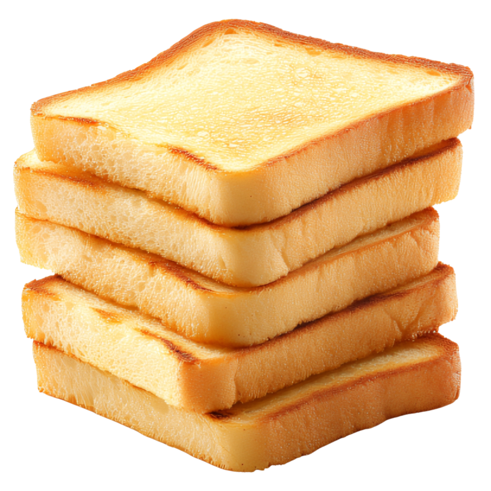 Stack of Golden Toasted Bread Slices png