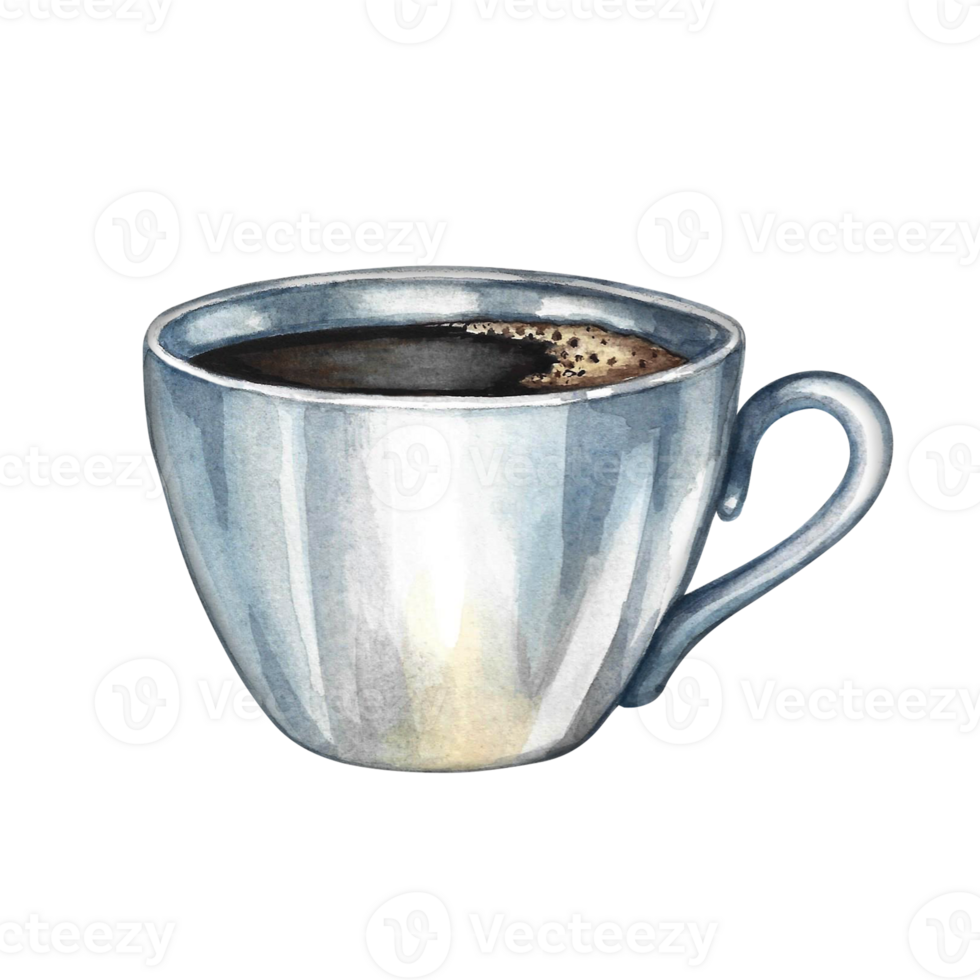 A cup of coffee. Hand-drawn watercolor illustration. Isolate. Color image. For packaging, logos, and labels. For banners, flyers, menus, posters, and more. png