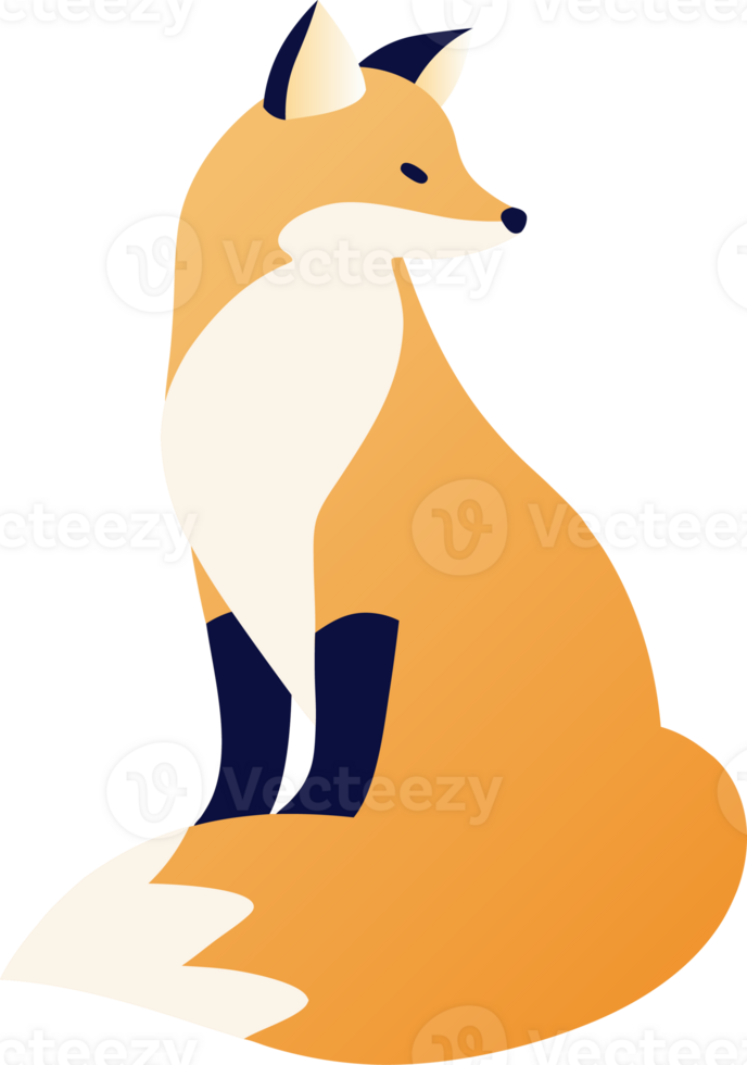 Cute Cartoon Fox Sitting Clip Art png