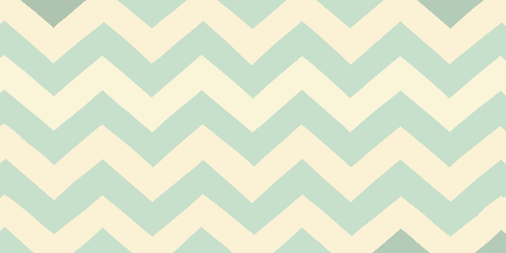 Chevron Pattern Pastel Green and Cream Zigzag Background vector
