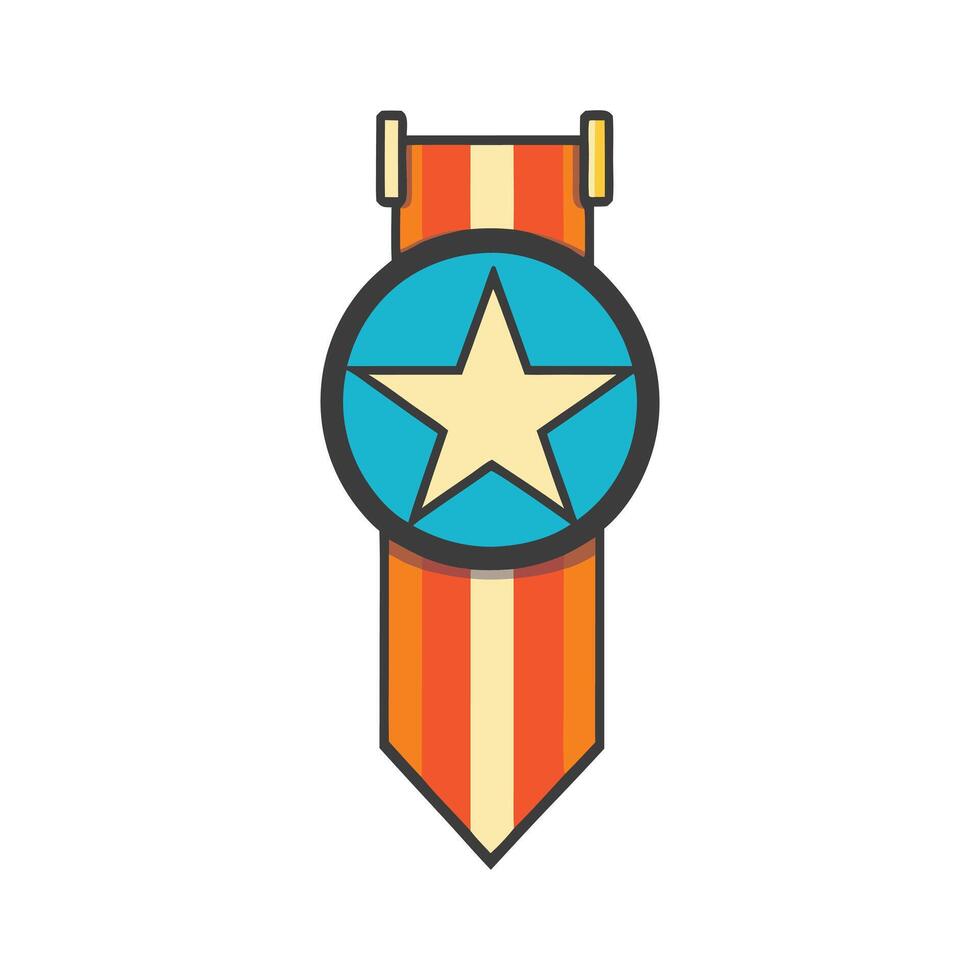 Achievement Medal Award Badge Icon Design Graphic for Recognition Success vector