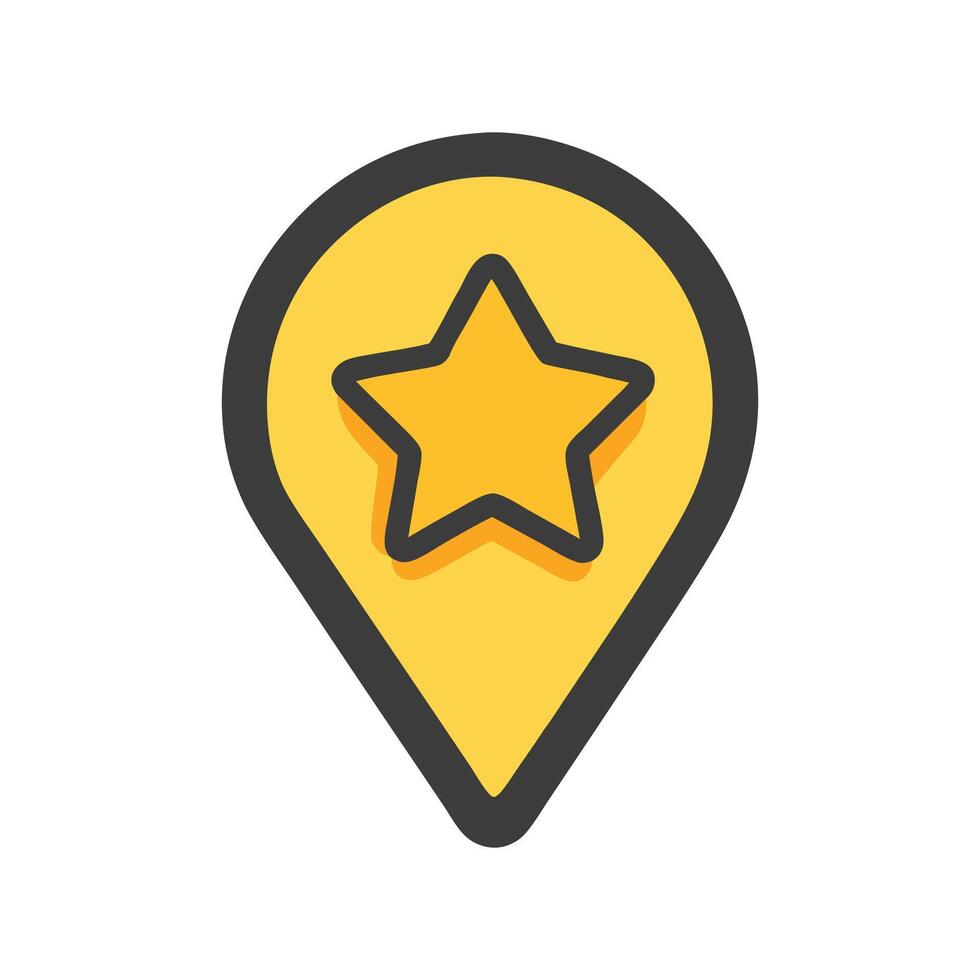 Yellow Star Map Pointer Location Icon GPS Navigation Symbol vector