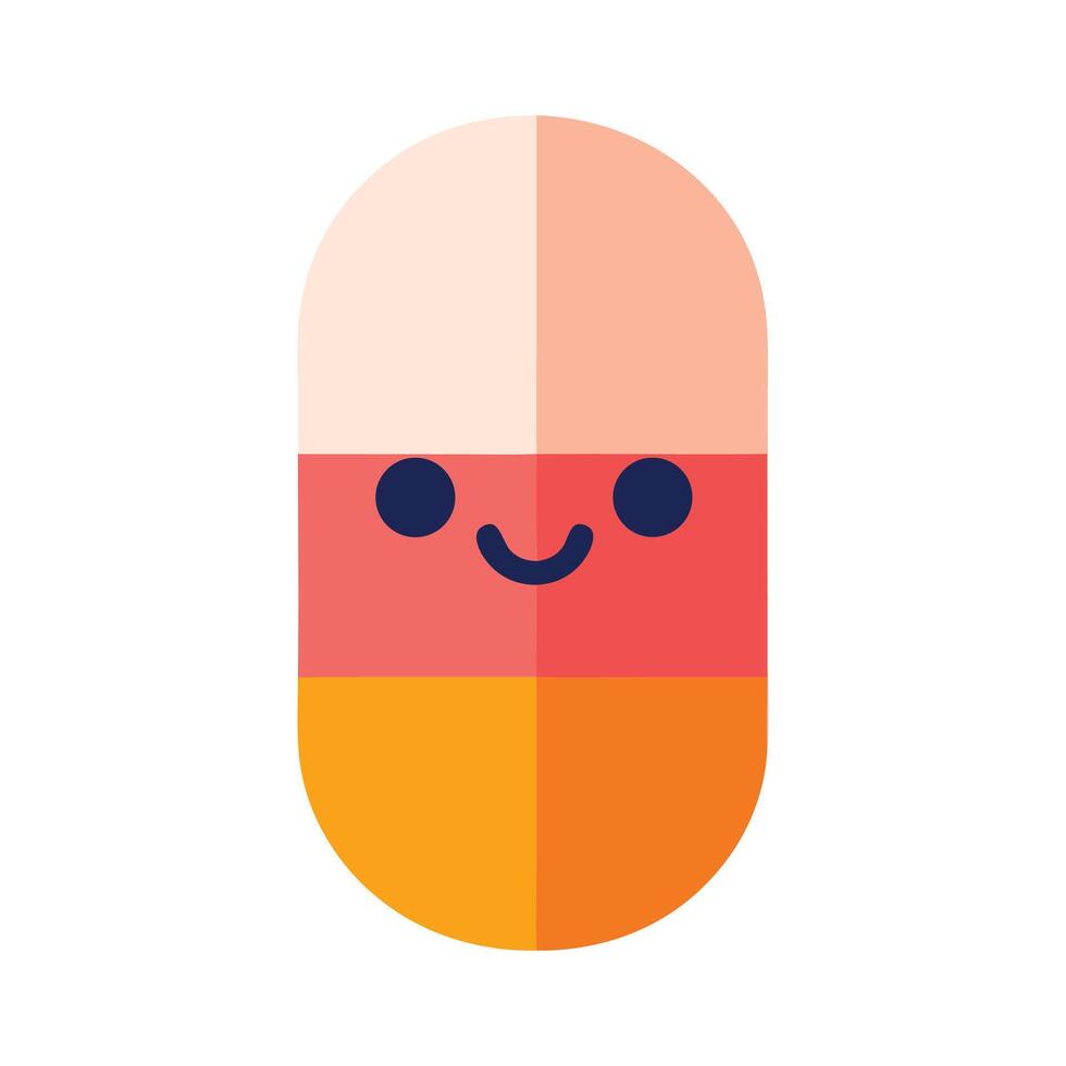 Cute Pill Illustration Cartoon Capsule Design for Health Wellness vector