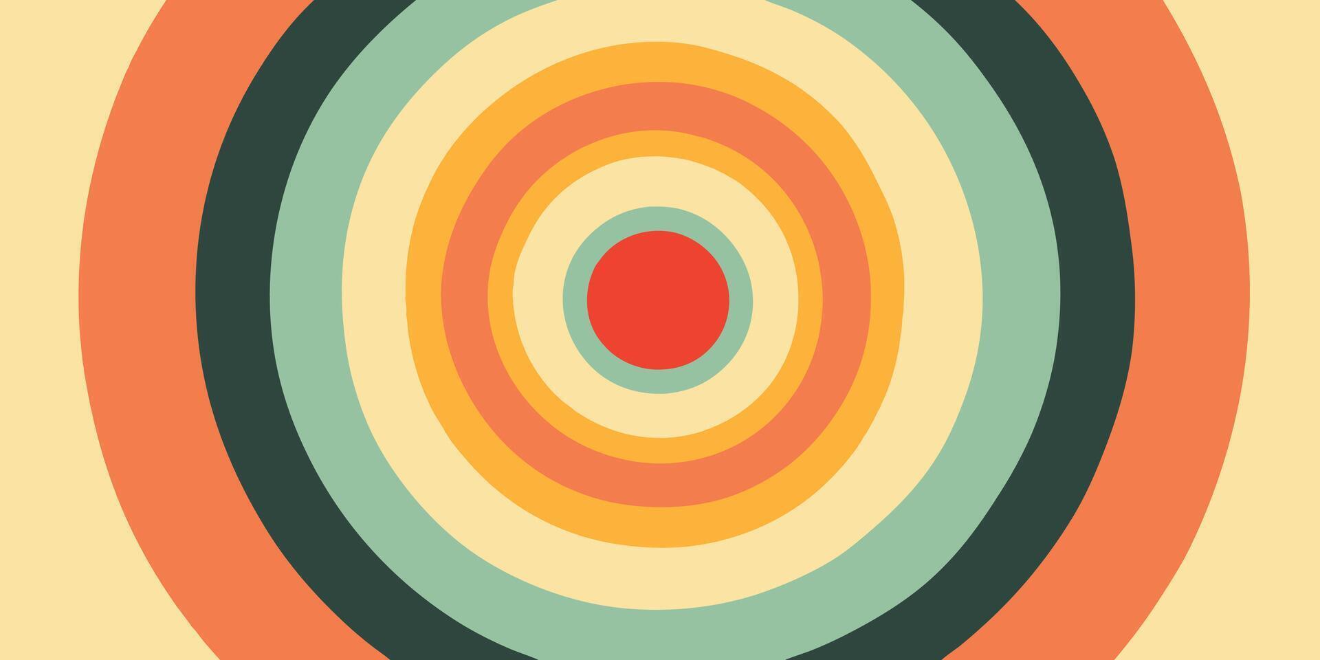 Circular Design Concentric Rings Abstract Art Target Pattern Warm Color Palette vector