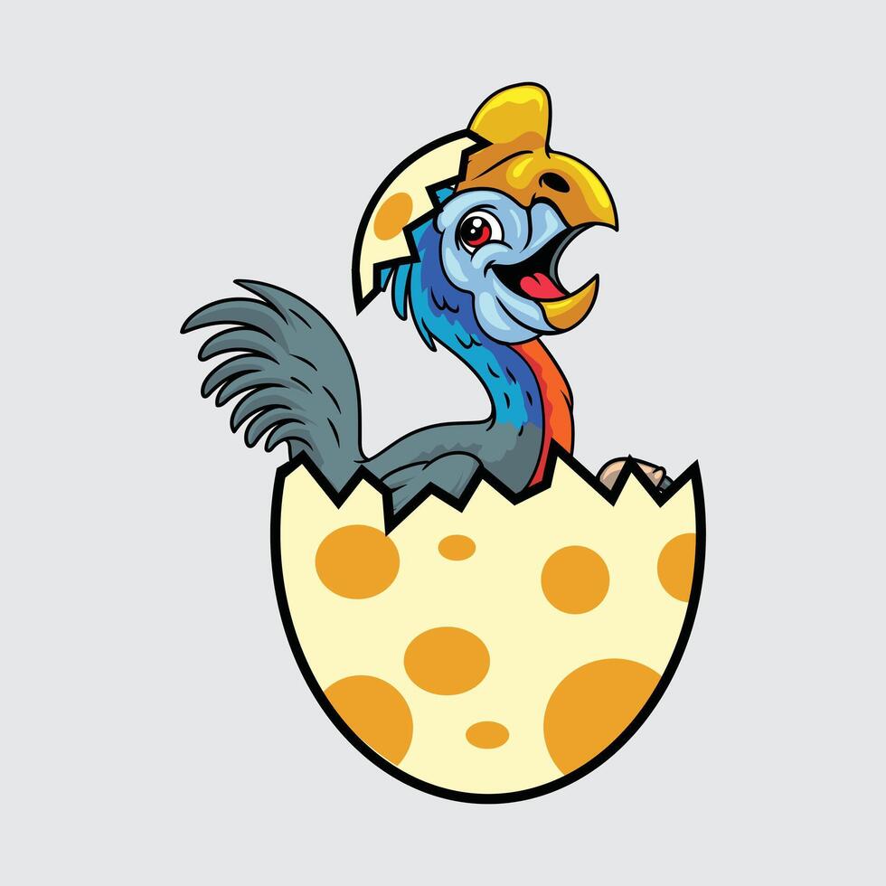 Bird hatching from egg vector