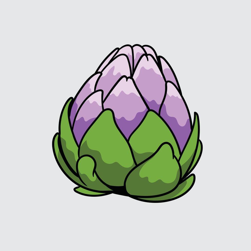 Artichoke vegetable Simple isolated cartoon illustration with a light background vector