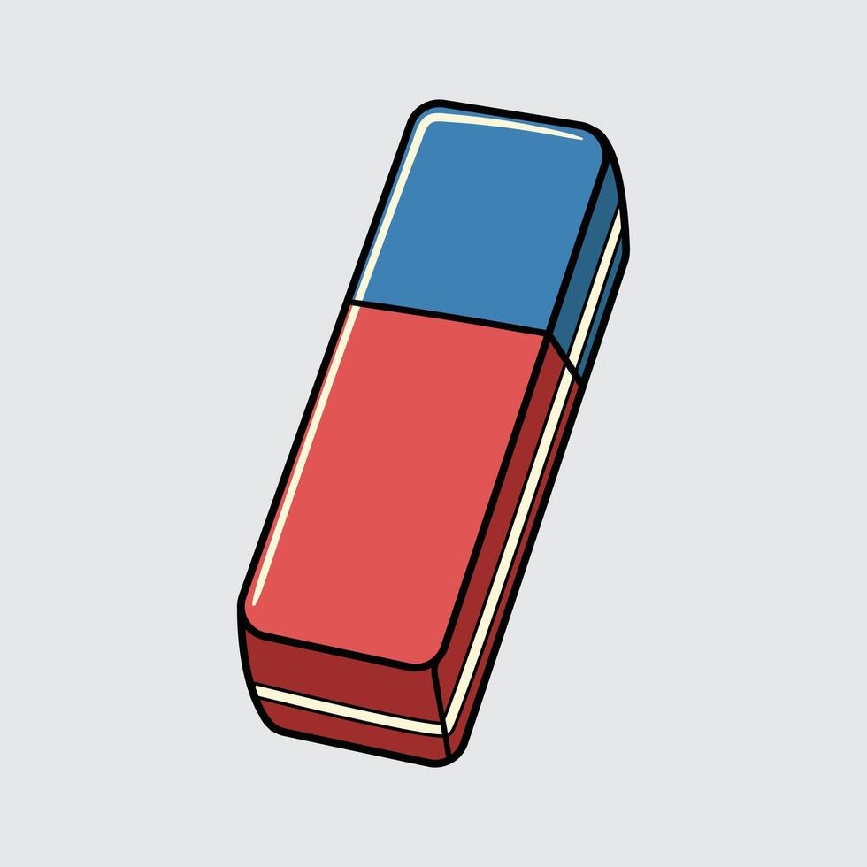 Red and blue eraser illustration vector