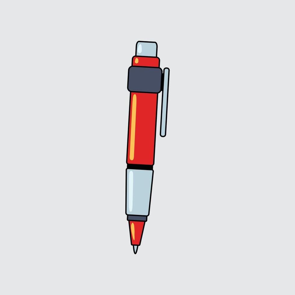 A Ballpoint Pen cartoon illustration isolated on a light background vector