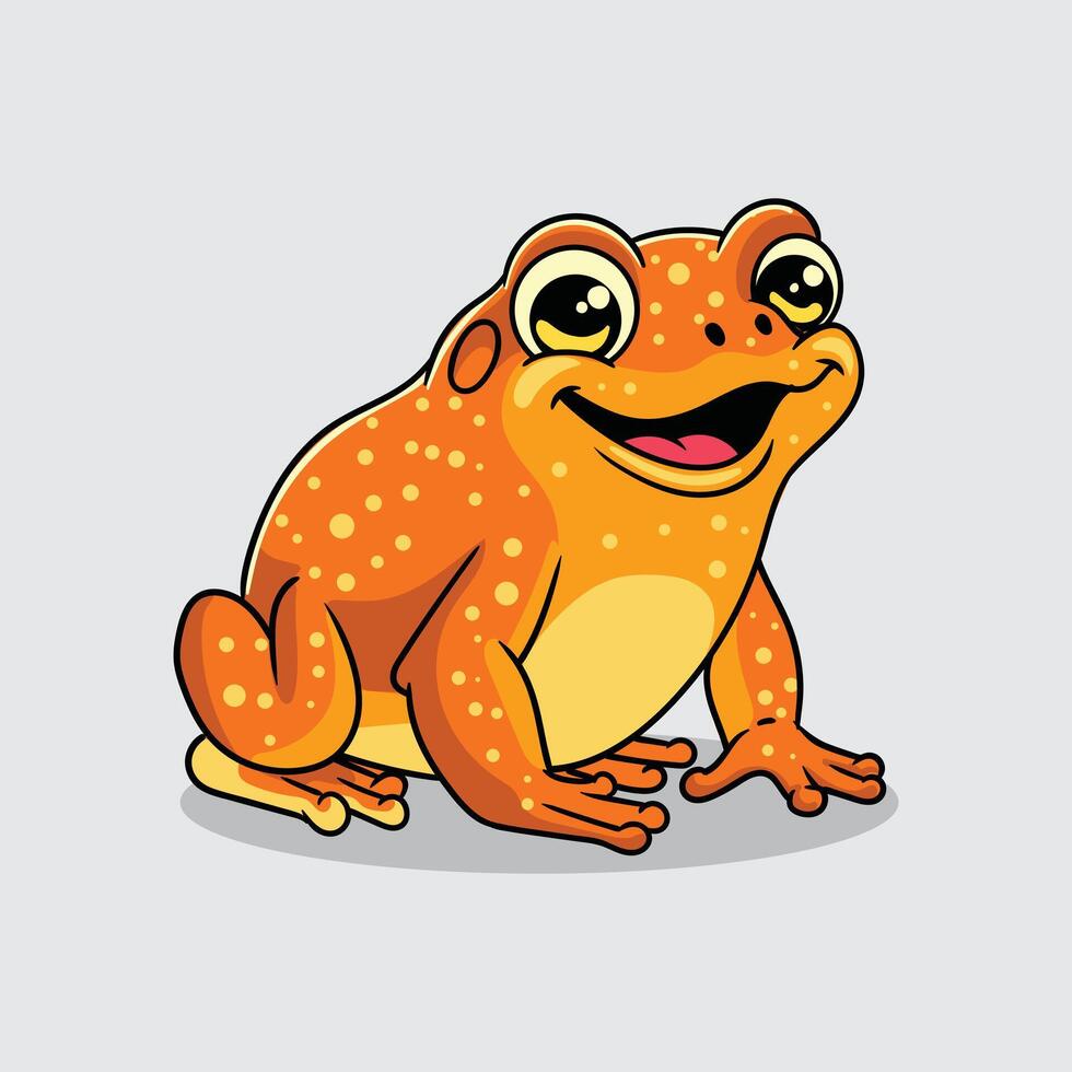 Cute Golden Toad extinct animal Character Mascot in Cartoon Illustration vector