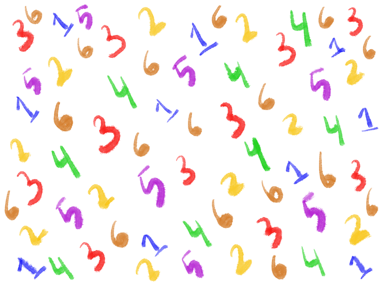 Random Colorful Numbers Repeating Pattern png