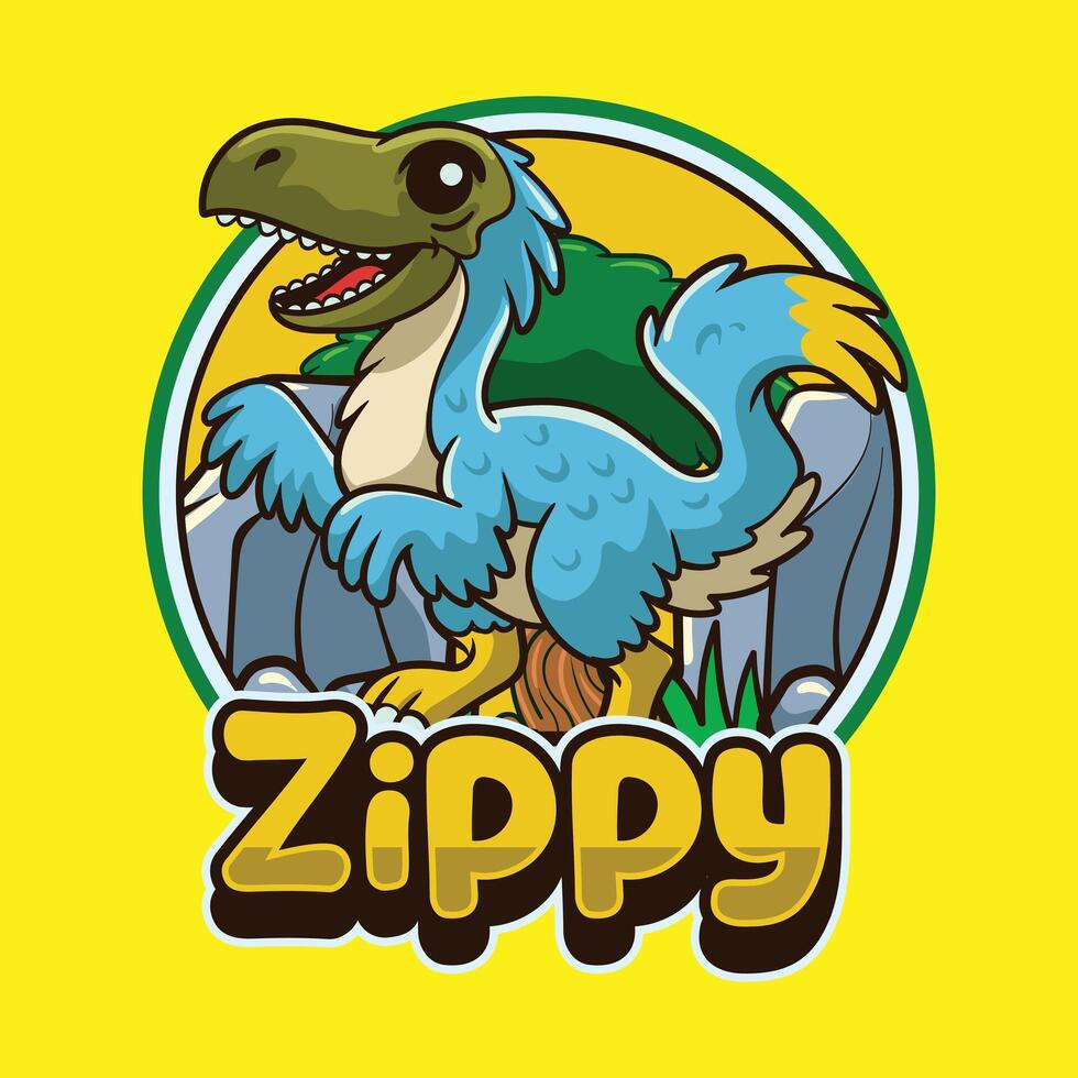 Cartoon dinosaur named Zippy vector
