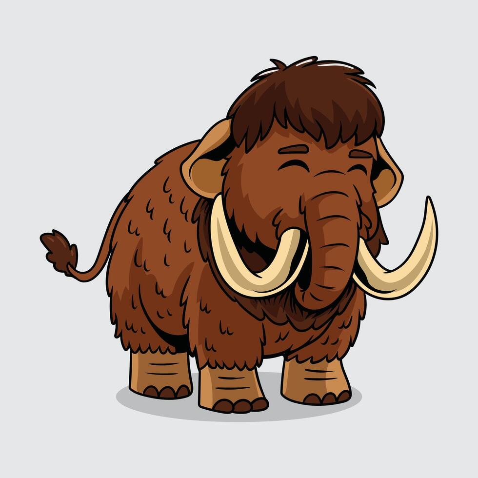 Cartoon mammoth illustration for children vector