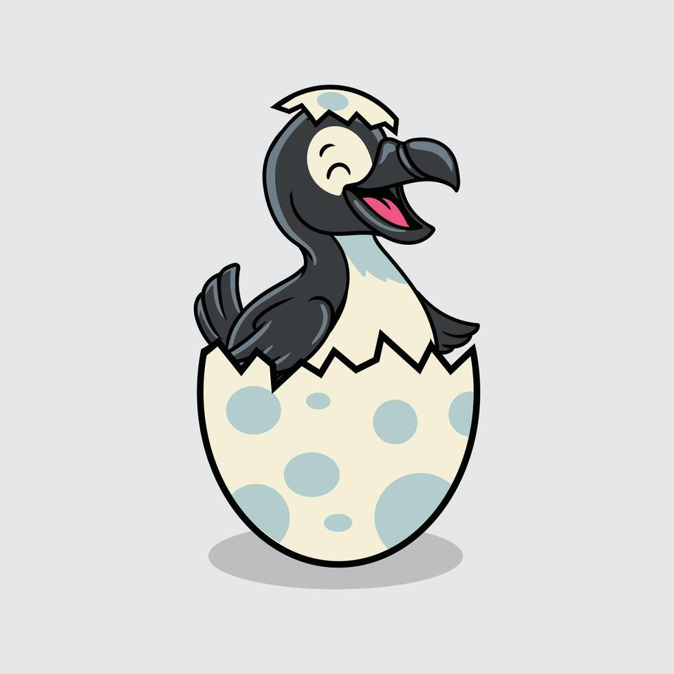 Bird hatching from an egg vector