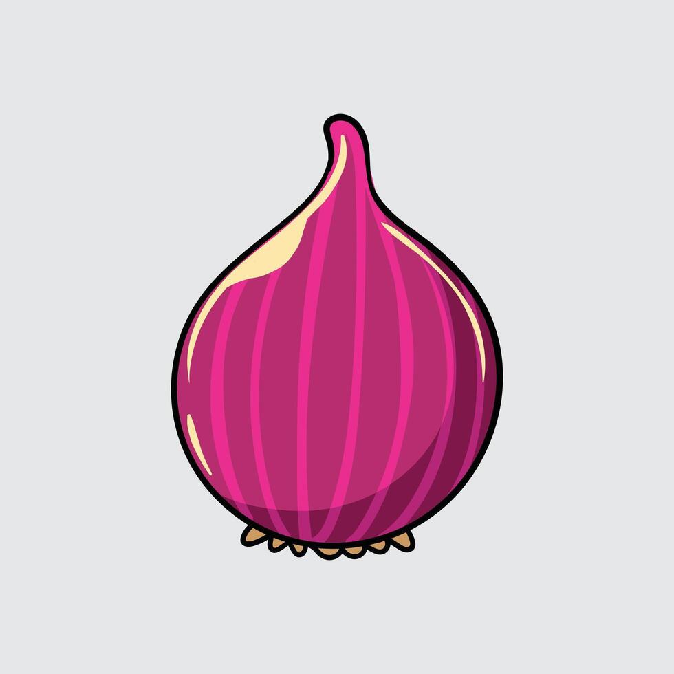 Onion vegetable Simple isolated cartoon illustration with a light background vector
