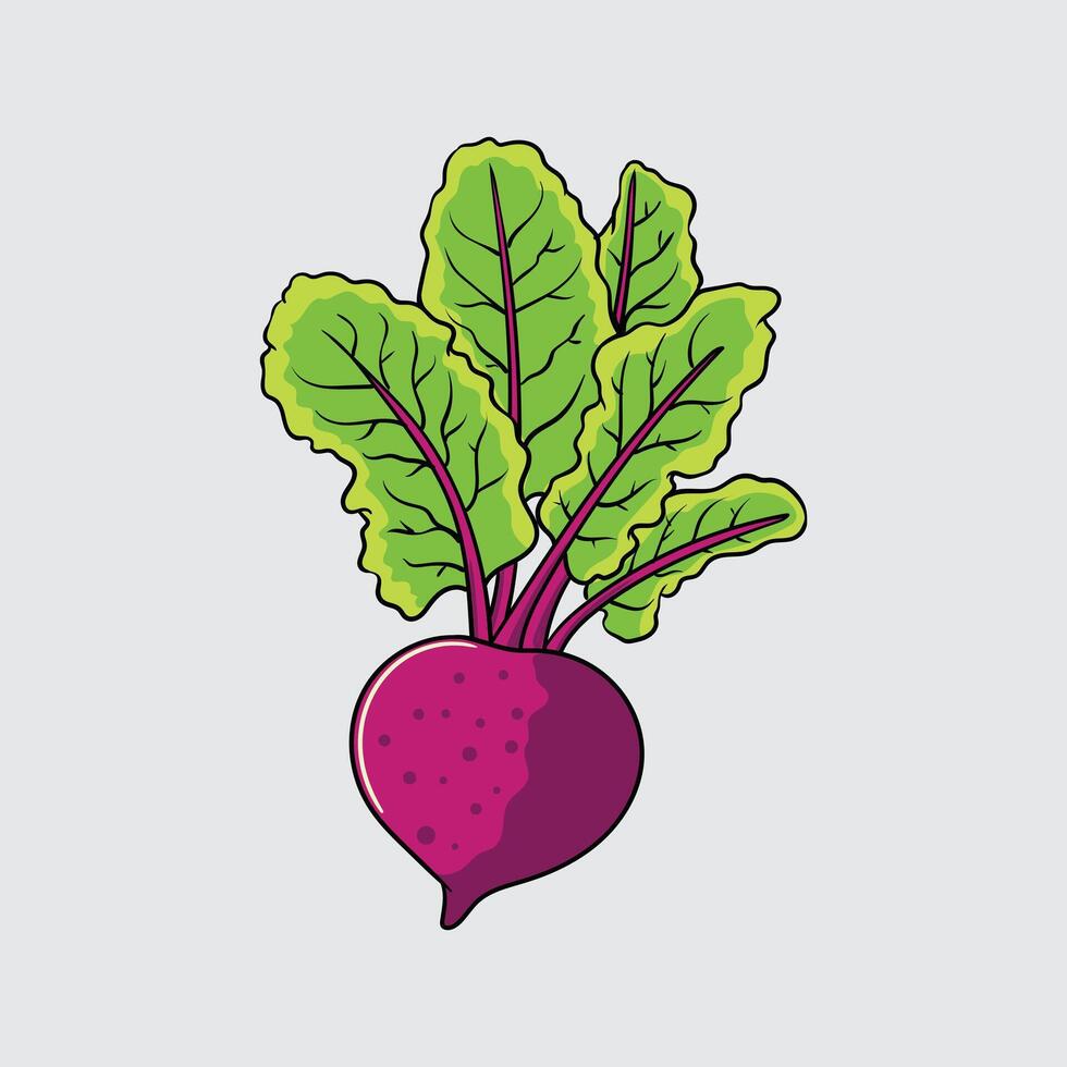 Beetroot vegetable Simple isolated cartoon illustration with a light background vector