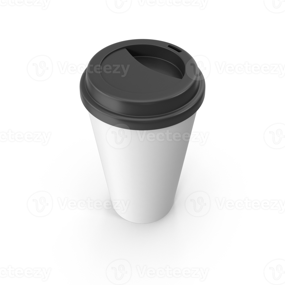 Coffee cup with lid on transparent background png