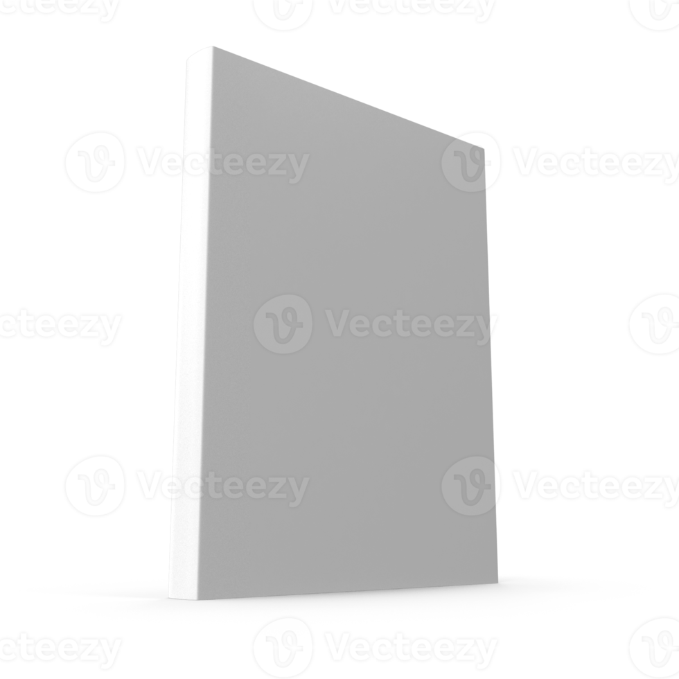 Blank vertical book template on transparent background , png