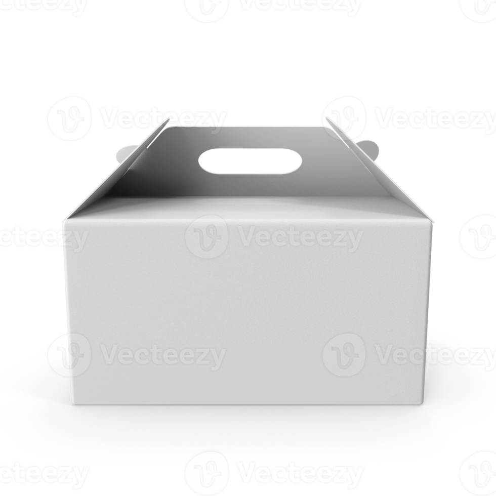 Blank Cardboard Carry Box, Packaging Mockup transparent background png