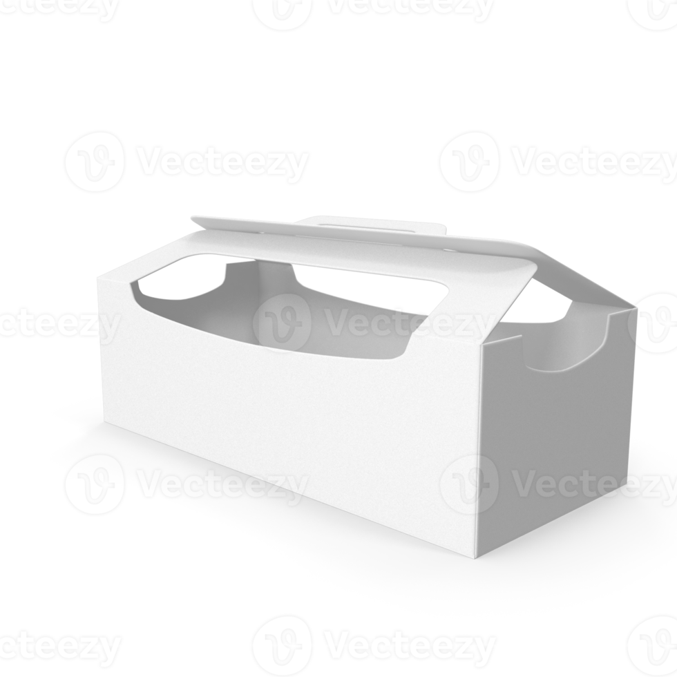 Blank Cardboard Carry Box Packaging for Mockup on transparent background png