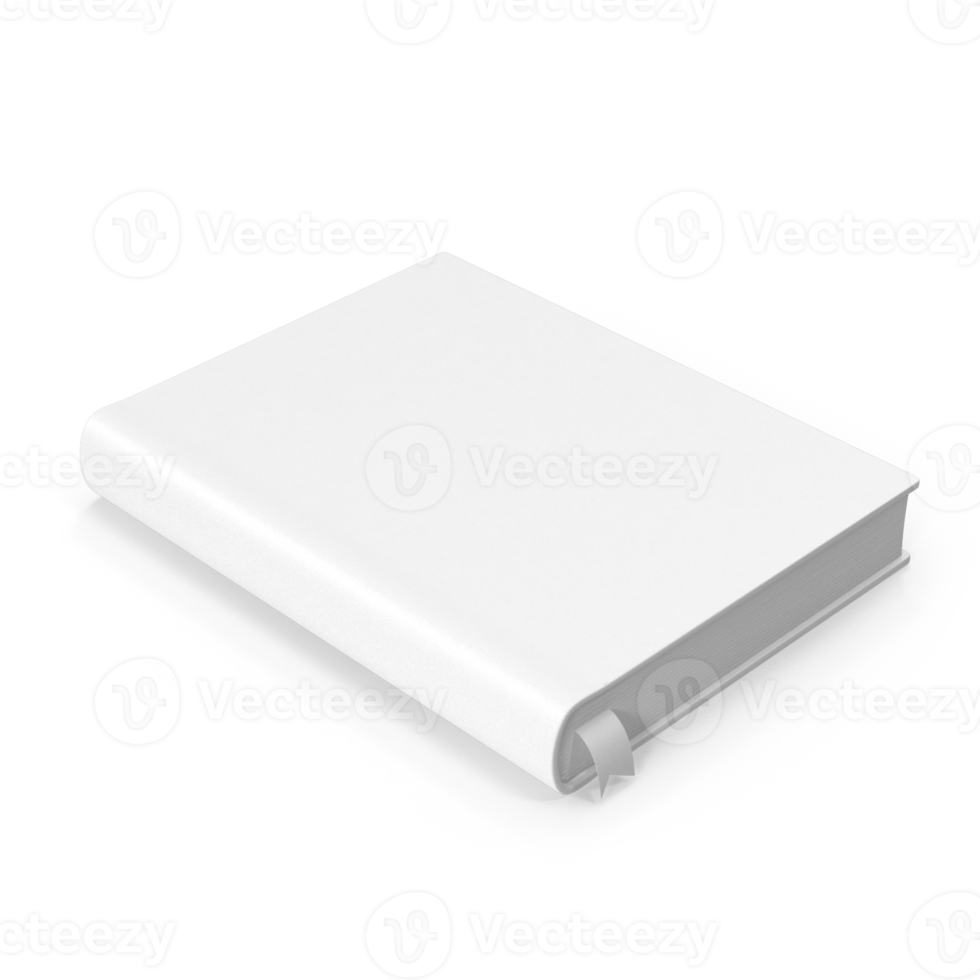 Blank book cover mockup, layout design with shadows for branding png