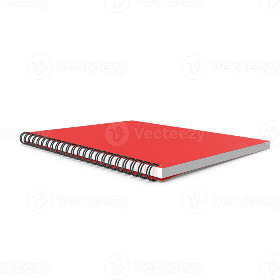 Spiral Notebook, Red, Closed, Top View transparent background png