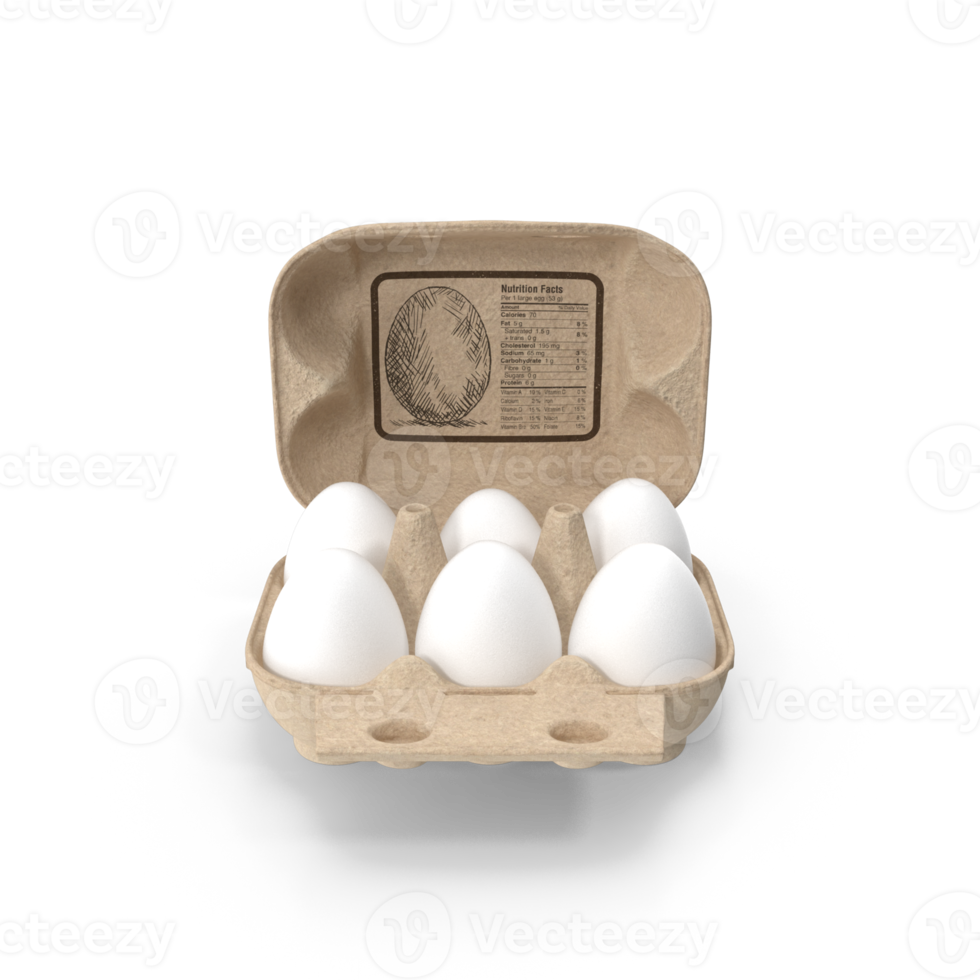 Farm Fresh Eggs, Six Organic Eggs in Eco-Friendly Carton transparent background png