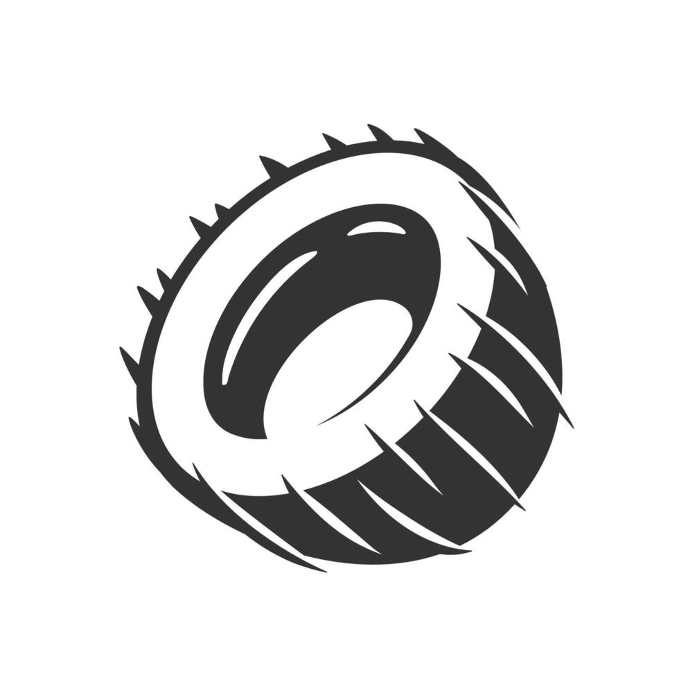 Vintage coconut icon isolated on white background illustration vector