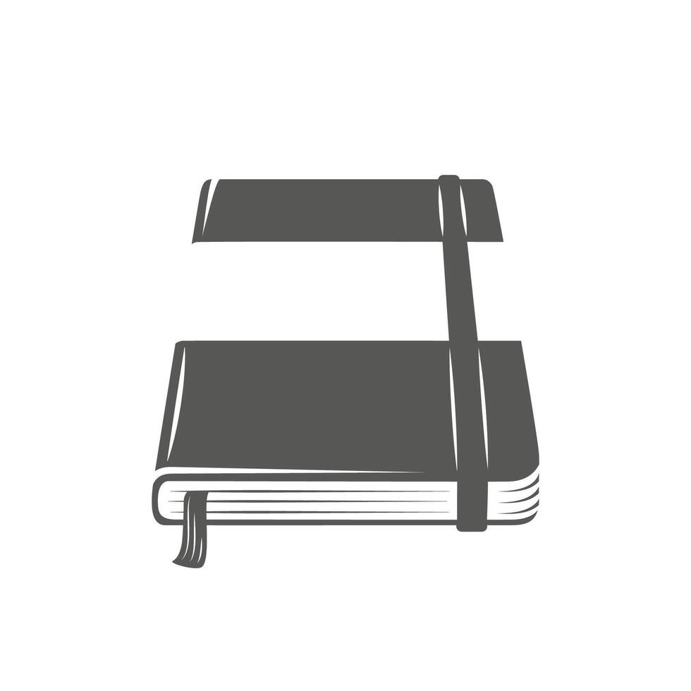 Silhouette notebook illustration isolated on white background vector