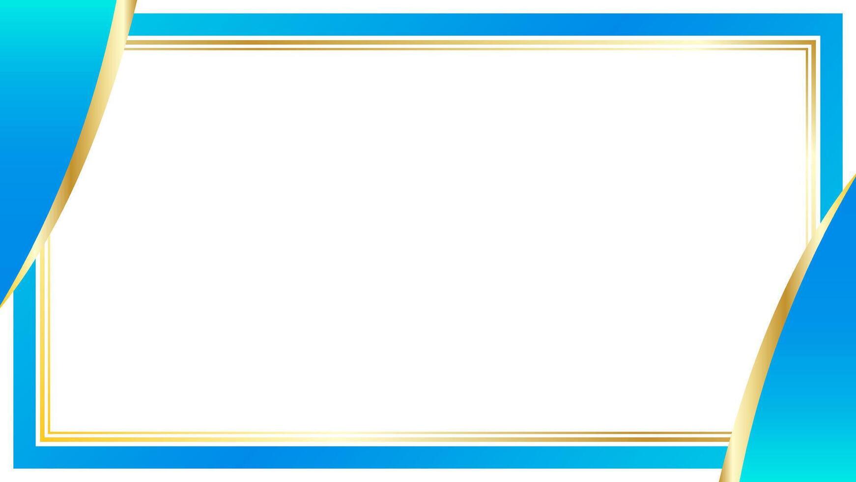 Elegant Blue and Gold Border Frame Background vector