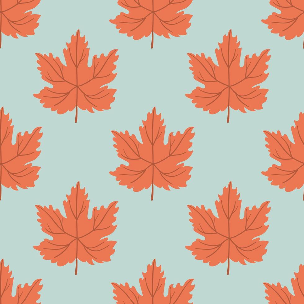 Seamless pattern Autumn hand drawn leaf . Gift wrap and scrapbook. illustration for wallpaper, gift paper, fill patterns, web page backgrounds, autumn greeting cards. vector