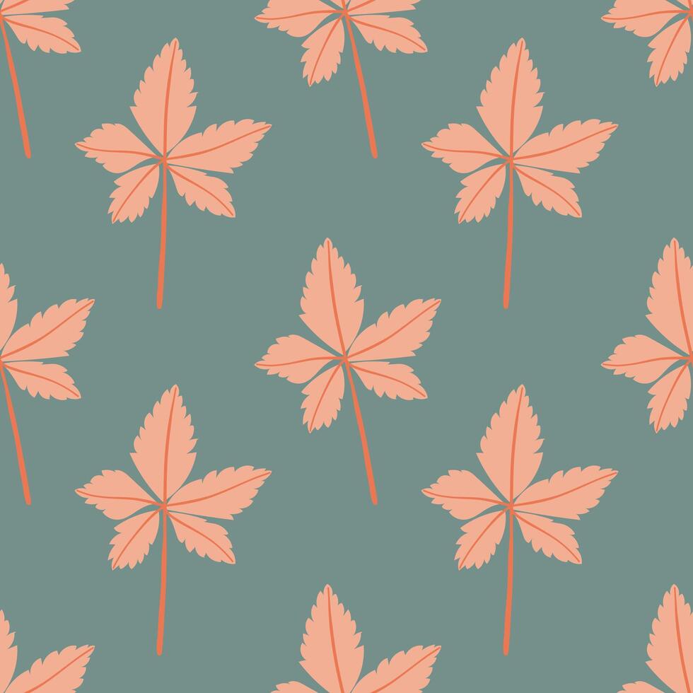 Seamless pattern Autumn leaf border. Gift wrap and scrapbook. illustration for wallpaper, gift paper, fill patterns, web page backgrounds, autumn greeting cards cozy vector