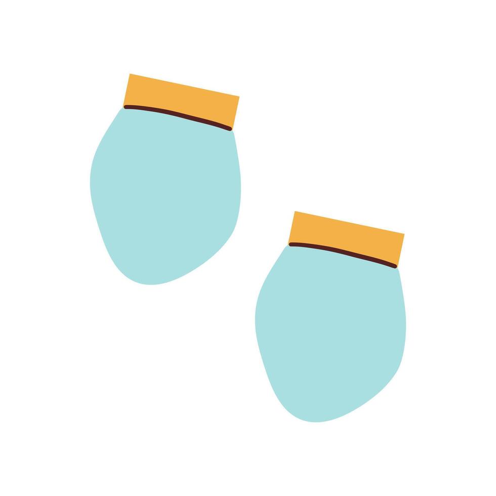 Baby gloves icon. Cute flat hand drawn illustration Design Isolated On White Background . vector
