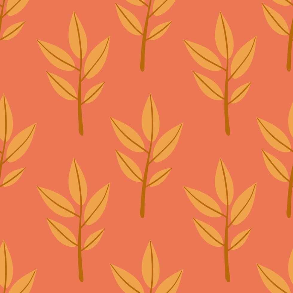 Seamless pattern Autumn leaf border. Gift wrap and scrapbook. illustration for wallpaper, gift paper, fill patterns, web page backgrounds, autumn cards. vector