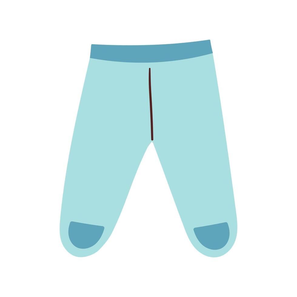Baby pants. Infant clothes and pajamas . Cartoon illustration in flat style .Kawaii cartoon illustration isolate on white . vector