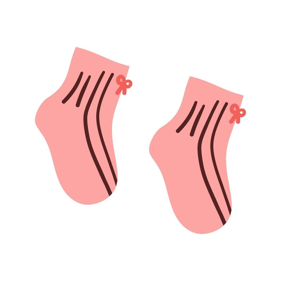 Baby Socks Flat Icon Design For Personal and Commercial Use , hand drawn flat cute illustration isolate on white background . vector