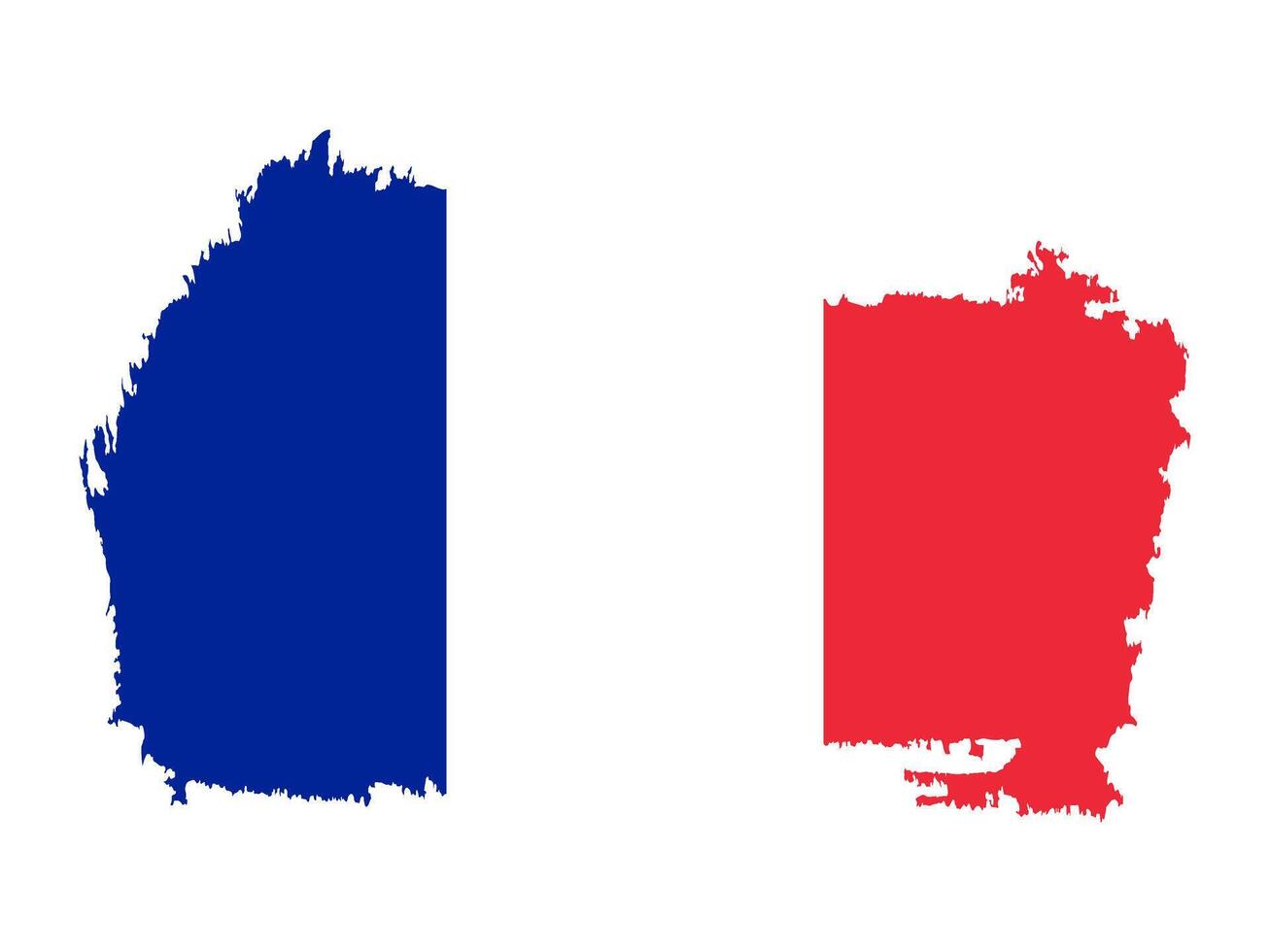 French Flag in Grunge Brush Shape vector