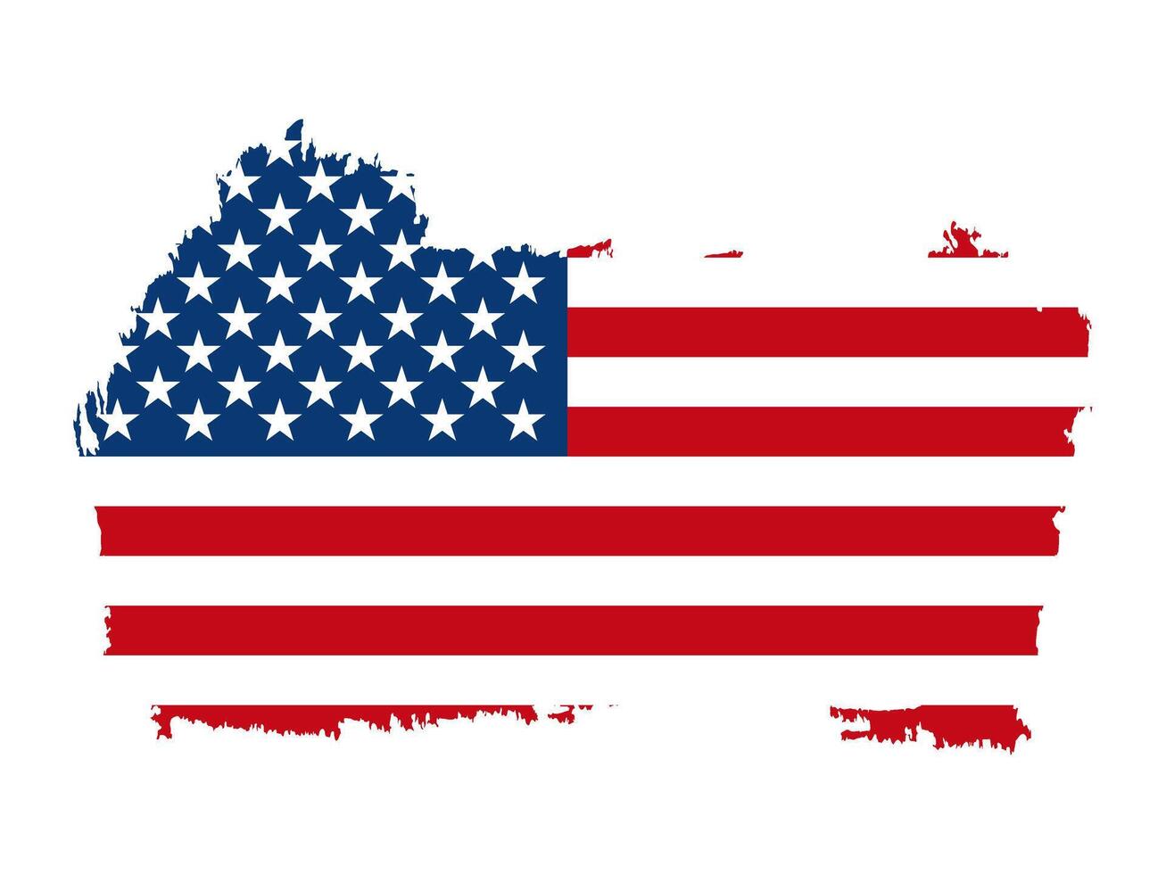 Grunge USA Flag in Map Shape vector